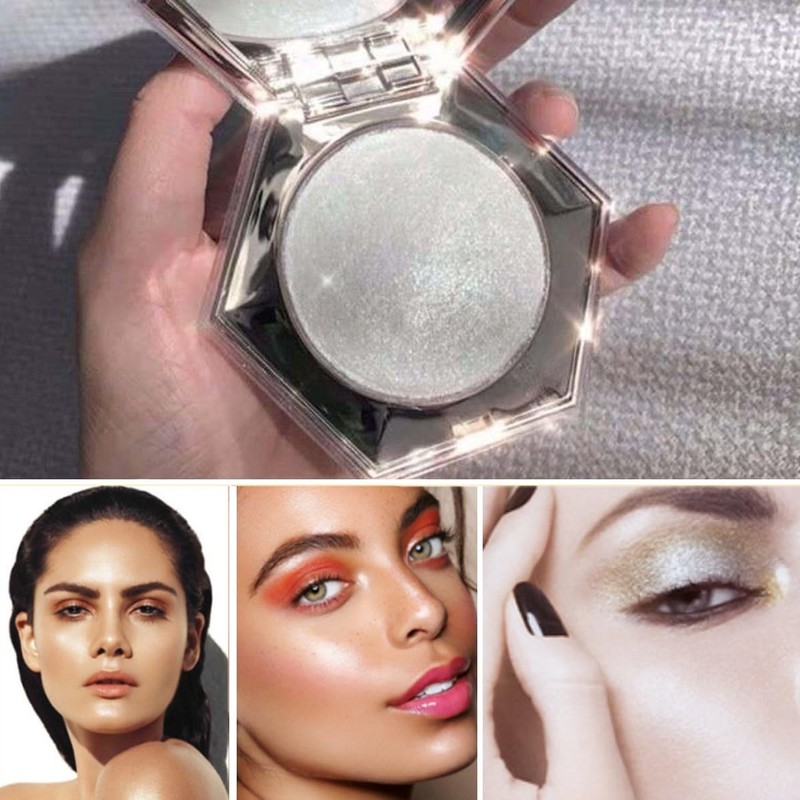 KARLOR Face Highlighter Palette, Shimmer Glitter Bronzer Makeup, Pealen White