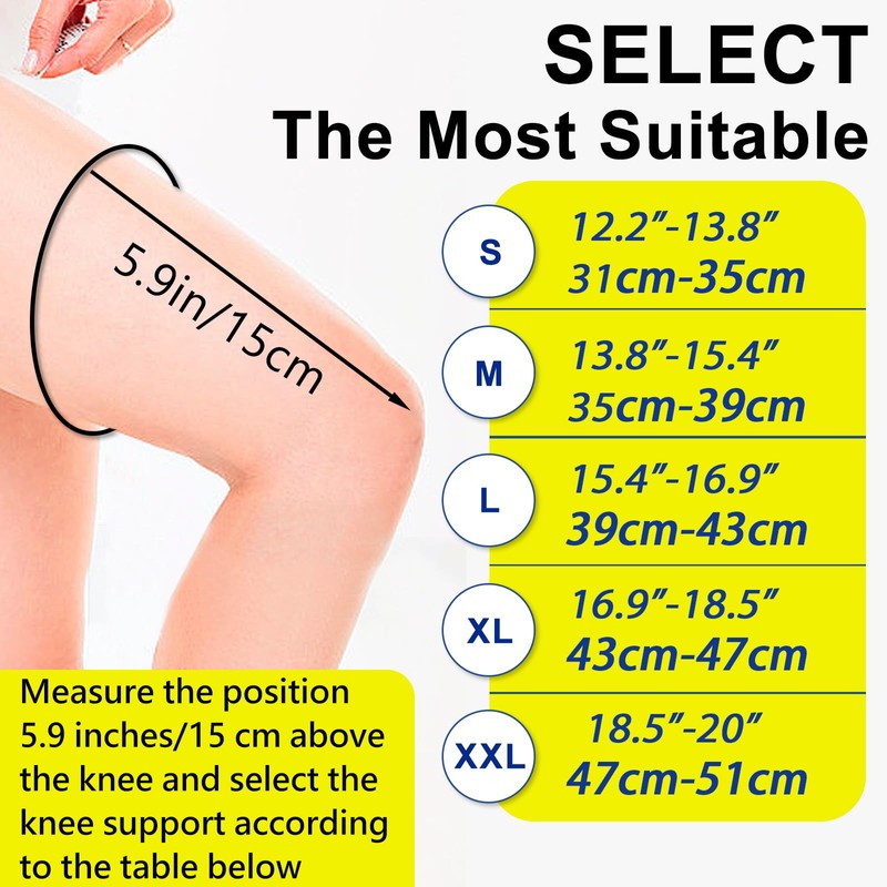 Full Leg Compression Sleeves 2 Pack anti Slip Ventilation Long