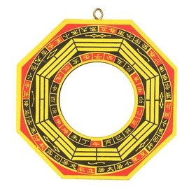 GLOGLOW Traditional Chinese Feng Shui Concave, Bagua Mirror for Protection Against Harmful Special(4in, Concave)