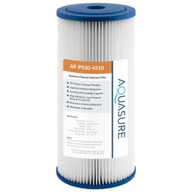 Aquasure Fortitude 30 Micron Pleated Sediment Whole House Water Filter - 10" x 4.5"