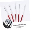 PACKOVE 5pcs Nail Art Sculpture Carving Pen Silicone Head Drawing