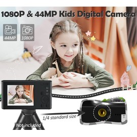 UIKICON Digital Camera,FHD Kids Camera Video Camera with 32GB SD Card 16X Digital Zoom, Compact Point and Shoot Camera Portable Small Camera for Teens Students Boys Girls-Black