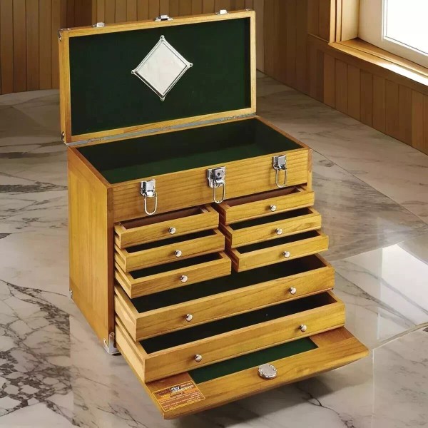 Windsor Design 8 Drawer Hard Wood Tool Chest Storage Box