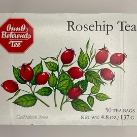 Onno Behrends Rosehip Tea 50 Tea Bags Caffeine Free 4.8oz/137g Herbal Tea - Beverage Natural - Flavour: Pack of 1
