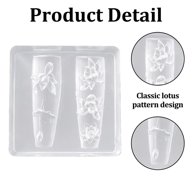 Flower Molds Silicone for Nails, Practical Nail Art Molds 3D