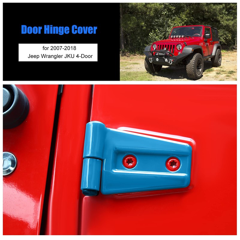 JeCar Light Blue Door Hinge Cover Trim for 2007–2018 Jeep