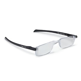 Calabria Twist Flat Folding Reading Glasses +2.50 Black Rimless Ultra Thin Foldable Compact Reader Travel Portable Slim Case