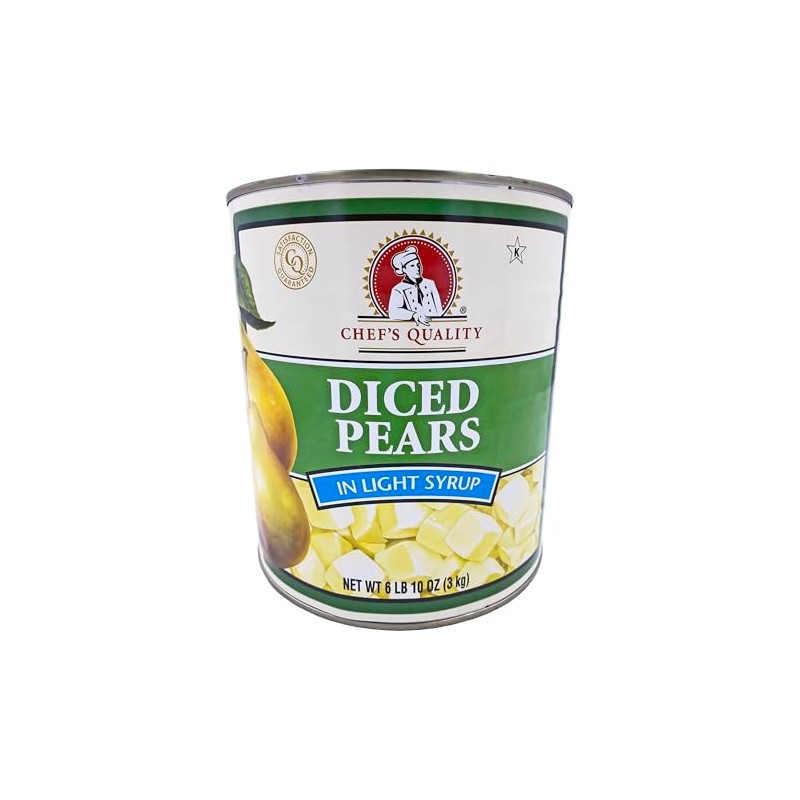 Chefs Quality Diced Pears In Light Syrup | Kosher |