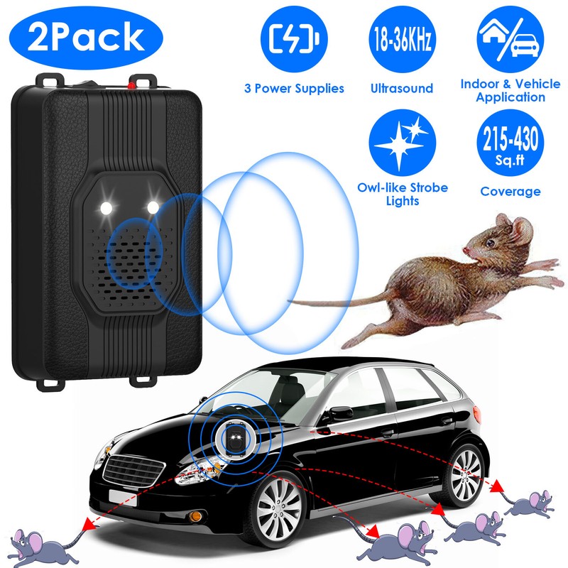 iMounTEK 2 Ultrasonic Rodent Repellent for Car Engine Vehicle Under