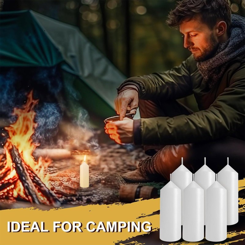 Threlaco 60 Pack 9 Hour Emergency Candles for Lantern (Lantern