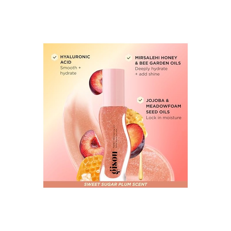 Gisou Aceite labial con infusión de miel - Ciruela glaseada