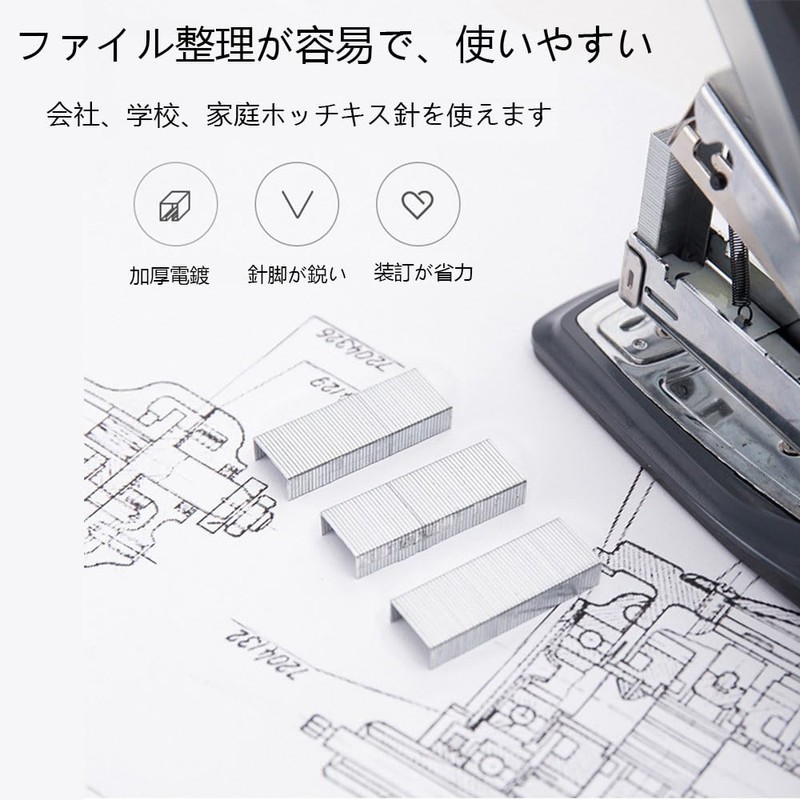 WANDEHO Stapler Needles, Stapler Needles, 12mm×6mm, 24/6 Standard, High-Strength Alloy