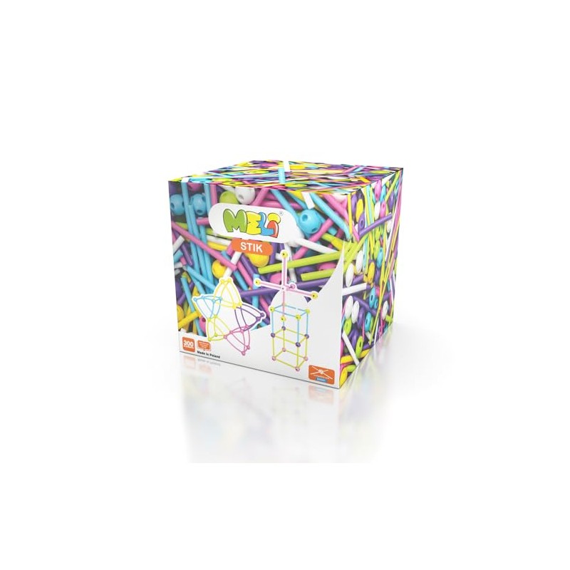 Meli 67335 Stik Pink 300 Building Blocks, Multi-Coloured
