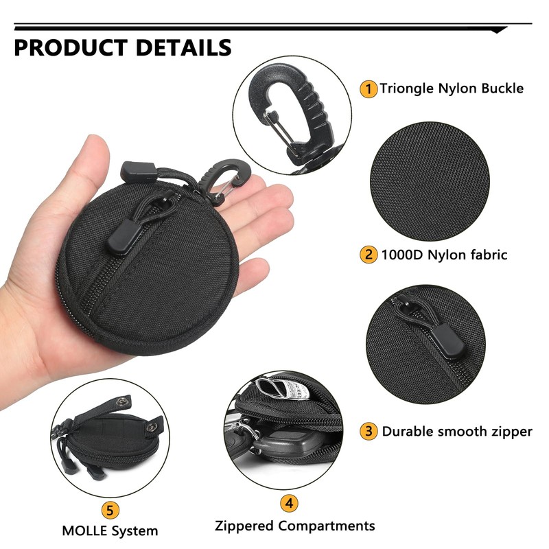 ZACAGO Coin Pouch for Men Tactical Belt Pouch Key Pouch