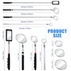 4 Pieces Telescoping Inspection Mirror Telescoping LED Lighted Flexible Inspection