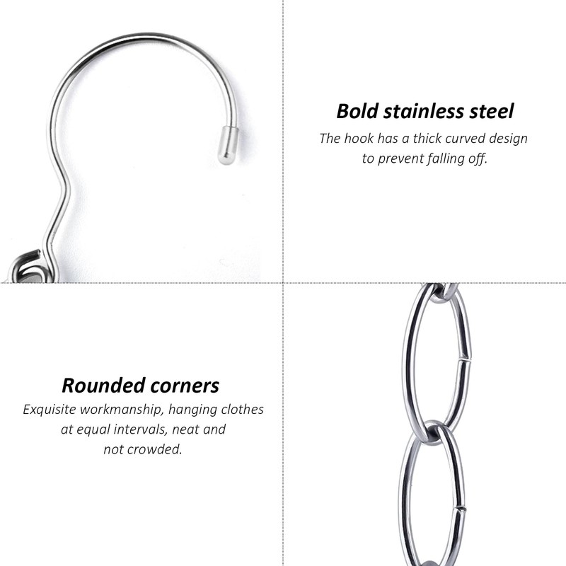 5 Piece Hanger Chain, Hanger Storage, Space Saving With Multiple