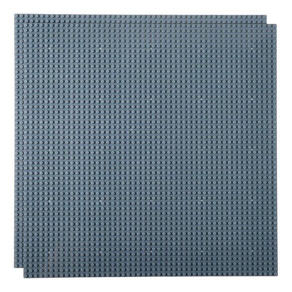 Strictly Briks Classic Baseplates, 100% Compatible with All Major Brands, for Building Bricks, Bases for Tables, Mats, and More, Charcoal Gray, 2 Pack, 16x16 Inches