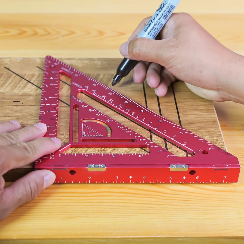 DEEDRR 7.5" Magnetic Rafter Square with Jig Block - Multi-Angle
