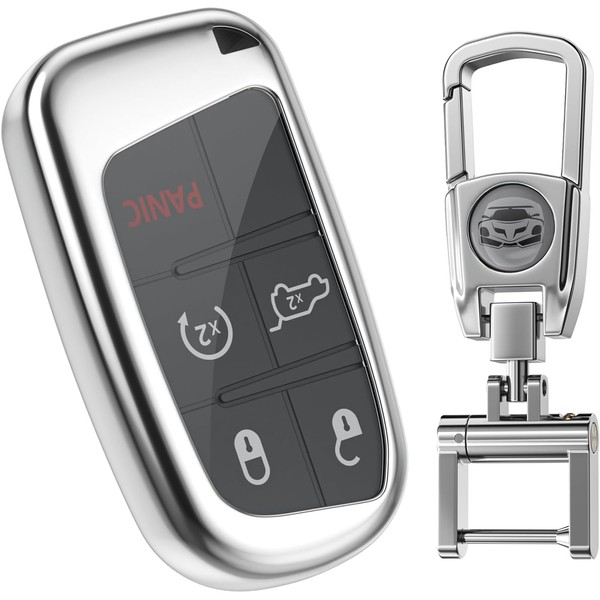 for Jeep Key Fob Cover with Keychain.No Screws Required for