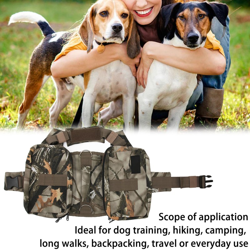 Dog Saddle Bag Waterproof Adjustable Large Capacity Nylon Dog Backpack
