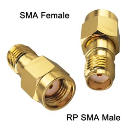 Boobrie Upgraded SMA WiFi Adapter SMA Female to RP-SMA Male (Hole) Connector DC-18GHz VSWR ≤1.15 RP SMA Male RF Coaxial Antenna Adapter for FPV Drone Signal Booster Wireless LAN Device Pack of 2