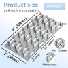 60 Pack 4"x2" Pronged Truss Plates with 8mm Nail Teeth,