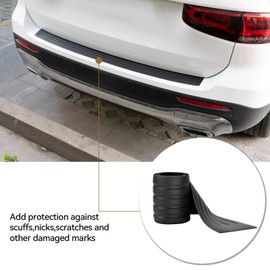 AUTOXBERT 90cm Universal Car Rear Trunk Sill Bumper Guard Protector Rubber Pad Cover Strip, Rubber Car Rear Boot Trunk Bumper Protector Guard Trim Cover Chrome Sill Lip