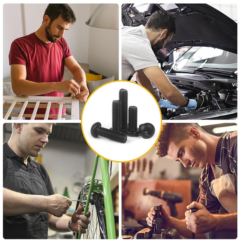 TA-VIGOR 100Pcs M3 x 10mm Alloy Steel Button Head Hex