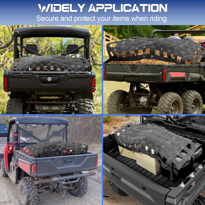 StarknightMT UTV Cargo Net -StarknightMT Universal UTV Bed Net with