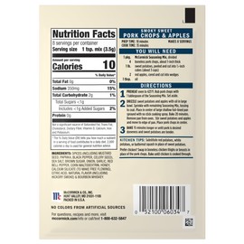 McCormick Seasoning Mix, Smoky Sweet Pork Chops & Apples, Hearty, Brown Sugar, Bourbon, Hickory, Savory Yet Sweet, Weeknight Dinner in 45 Minutes, 1 oz (Pack of 12)