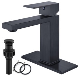 gotonovo Bathroom Faucet for Sink 1 or 3 Hole Deck Mount 304 Stainless Steel Modern Bathroom Sink Faucet Single Handle Basin Mixer Tap with Supply Hoses and Pop Up Drain, Oil Rubbed Bronze