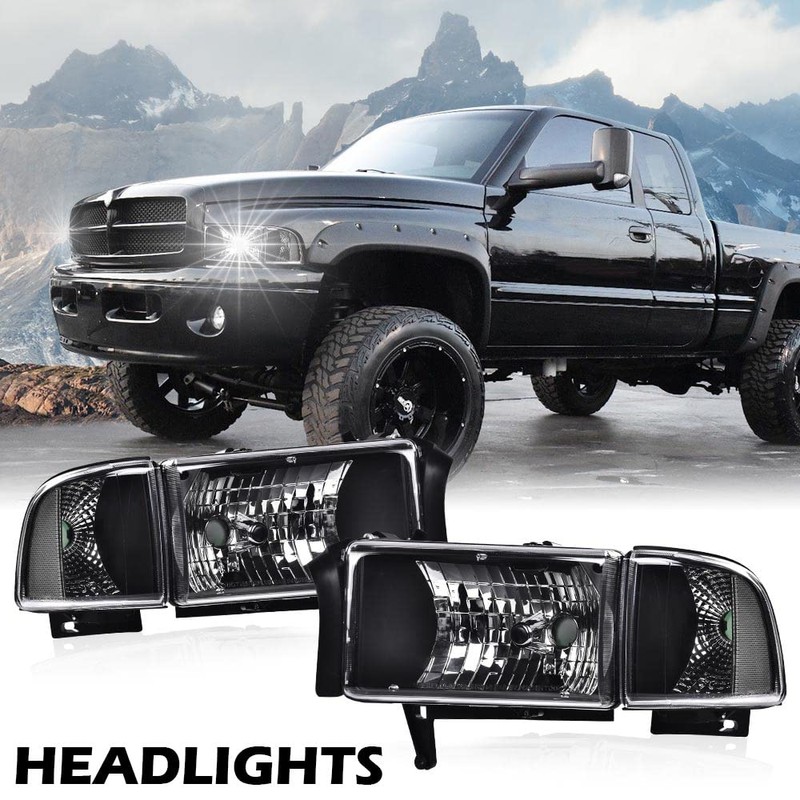 G-PLUS Headlight Lamps Compatible with 1994-2001 Dodge Ram 1500/1994-2002 Dodge