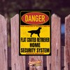 Flat Coated Retriever Sign Danger Security System Door Sign Dog