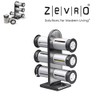 Zevro Powder Coated Metal Magnetic Spice Stand 6 Canisters, Silver/