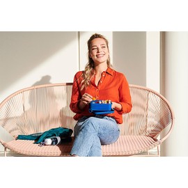 Mepal Lunch Box Midi - Lunch Box to Go - for 2 Sandwiches or 4 Slices of Bread - Snack & Lunch - Lunch Box Adults - Vivid Blue