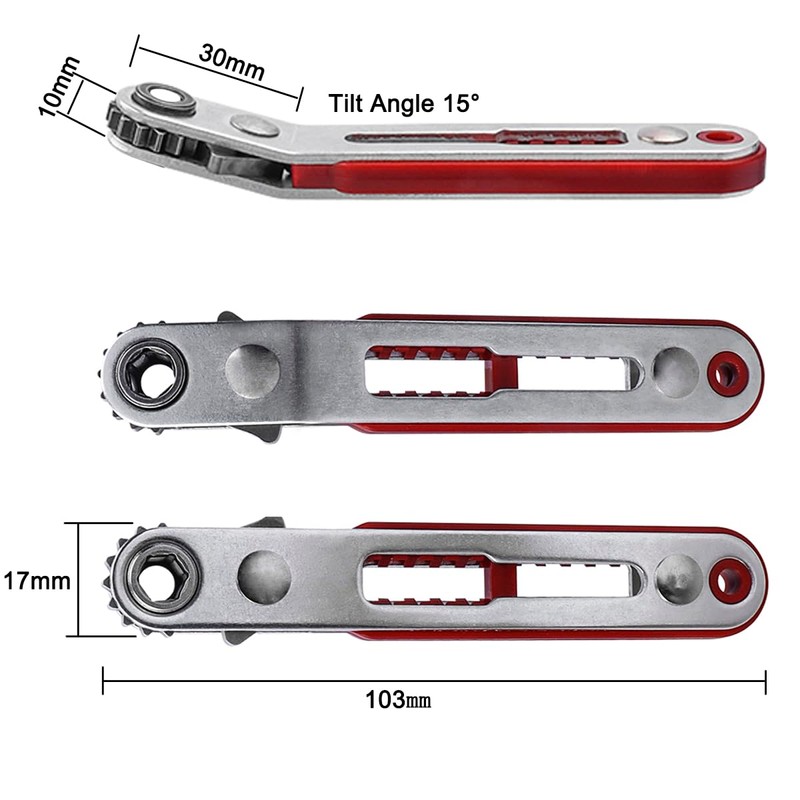 Bestgle 2pcs Mini Ratchet Wrench Set, 1/4" Drive Socket High
