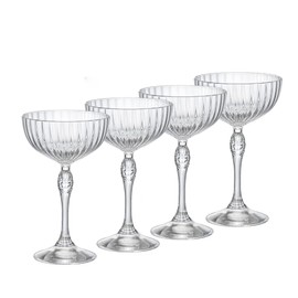 Bormioli Rocco America '20s 7.75 oz. Cocktail Coupe Glass, Clear, Set of 4