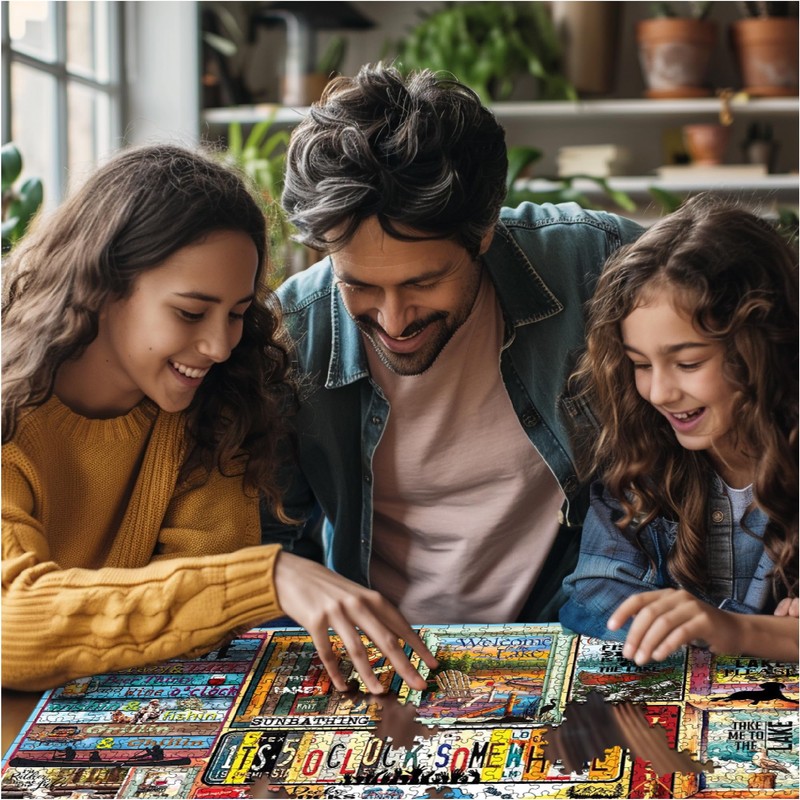 White Mountain Puzzles Lake Time 1000 Piece Jigsaw Fun Collage
