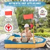 Costway Outdoor Children's Pirate Boat Wood Sandbox Storage Seat Bench