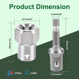Upgraded Stainless Steel Trailer Jack Drill Adapter,Crank Handle Cordless Drill Adapter, Universal Replacement for Top Wind Trailer Jack Grips with a 1/2 Inch Socket Adapter Bit