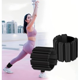 Wearable Wrist & Ankle Weights Set of 2 x 1Lb, Adjustable Ankle for Men Women, Adjustable Weighted Bracelet for Exercise,Jogging,Yoga,Gym,Strength Training (black)