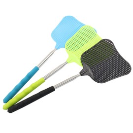 Jiozermi 3 Pcs Telescopic Fly Swatter, Plastic Fly Swatter Long Handle Heavy Duty FlySwatters Set for Indoor Outdoor Office Home