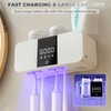 Smart Wall-Mounted Toothbrush Holder with Solar Charging, 4 Brush Slots