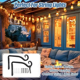 Roysmart Pack of 2 Plant Brackets, Hanging Basket Holder, 15.2 cm Iron Wall Hooks, Hanging Basket, Metal Hooks, Hanging Planter, Bird House, Lantern, Wind Chimes, Wall Sconces