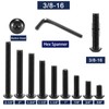 3/8-16 x 1/2" Button Head Socket Cap Bolts Screws, 10Pcs