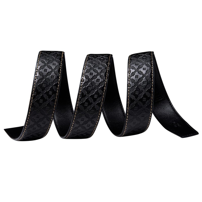 Barry.Wang Black Belt Men Designer Ratchet Buckle Sliding Belt Large