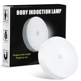 Glooglitter 1 Pcs Magnetic Cruise Ship Motion Sensor Light with USB Cable LED Rechargeable Night Light Battery Nightlight Safe Cordless Nightlight for Cruise Ship Cabin Hallway Bathroom (White)