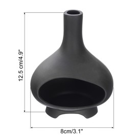 sourcing map Modern Incense Burner, Ceramic Incense Holder Ash Catcher, Decorative Bowl for Meditation and Aromatherapy Yoga, Black