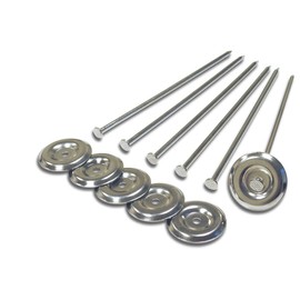 Prest-O-Fit 36923 2-2001 Patio Rug Stakes - Pack of 6 Silver