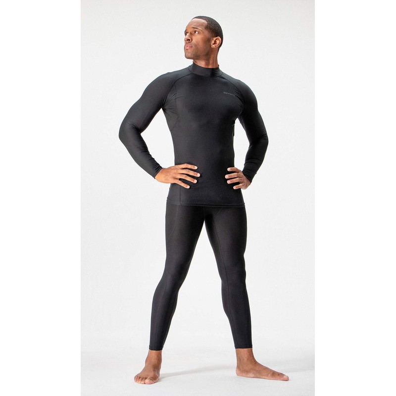 DEVOPS 3 Pack Men's Athletic Turtle Neck Long Sleeve Compression